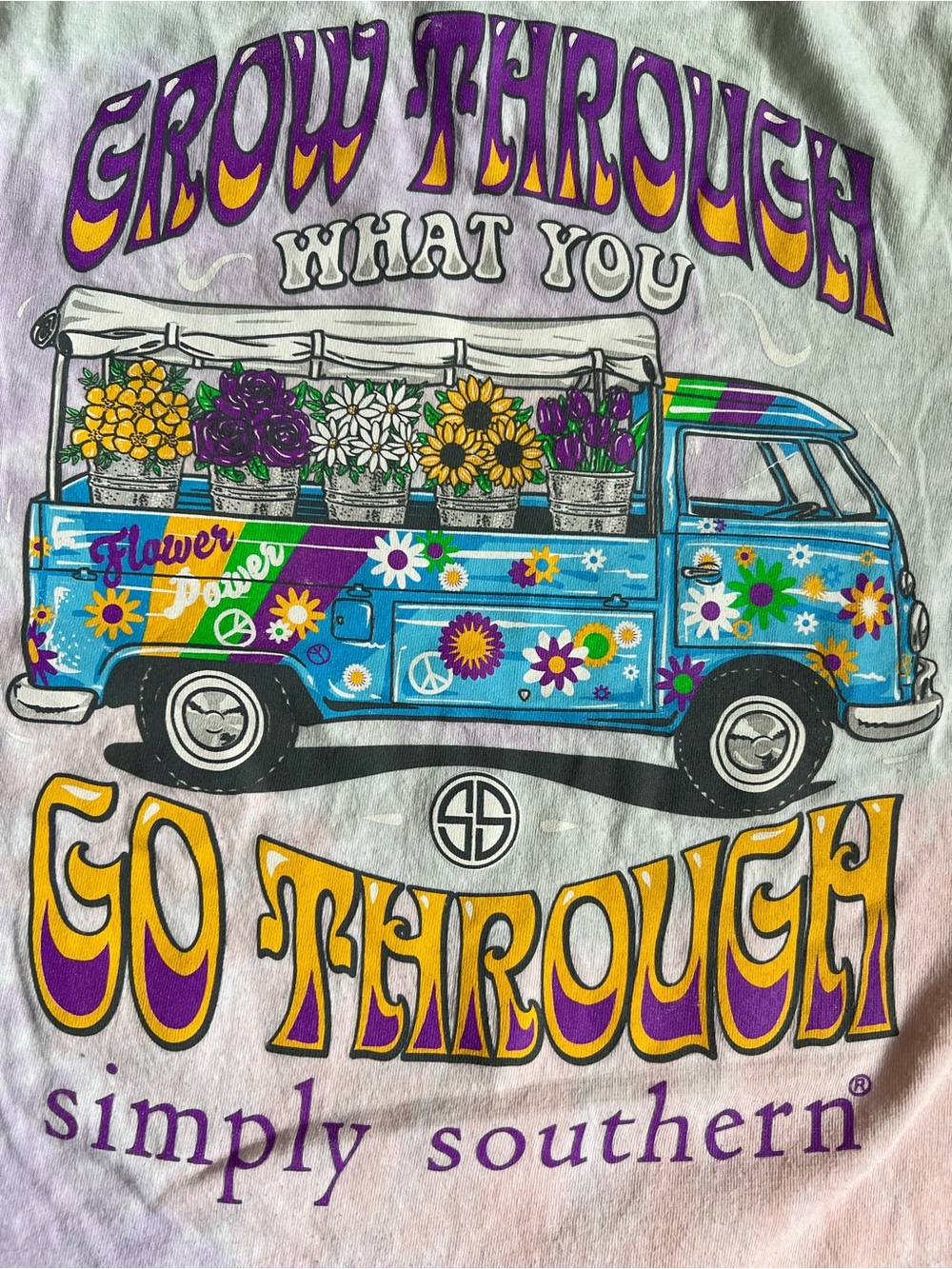 Simply Southern T-Shirt Grow Through What You Go Through Tie Dye S - Picture 2 of 6